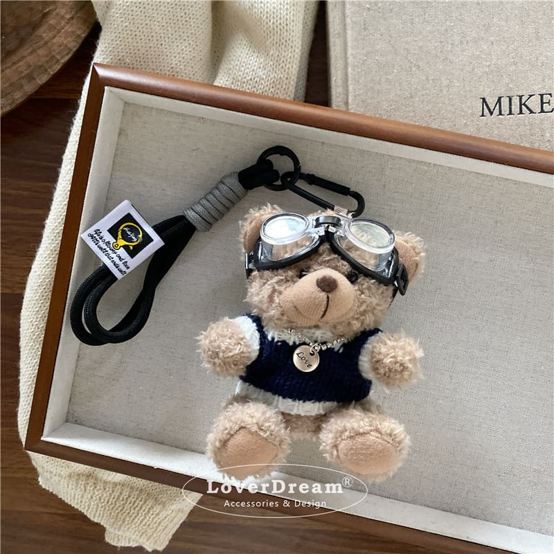 BeDaisy - Pilot Bear Chenille Tashanger Sleutelhanger
