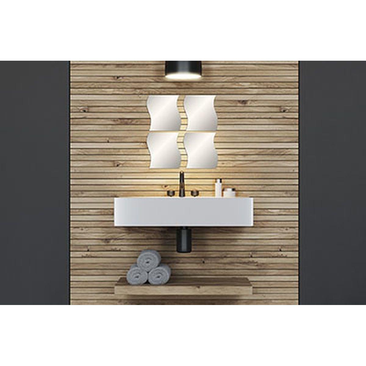 SET 4 MIROIRS VAGUES 19.7X18CM 2MM UNI