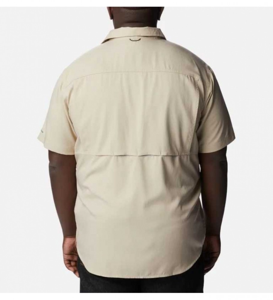 Camisa de manga curta Columbia Silver Ridge, bege
