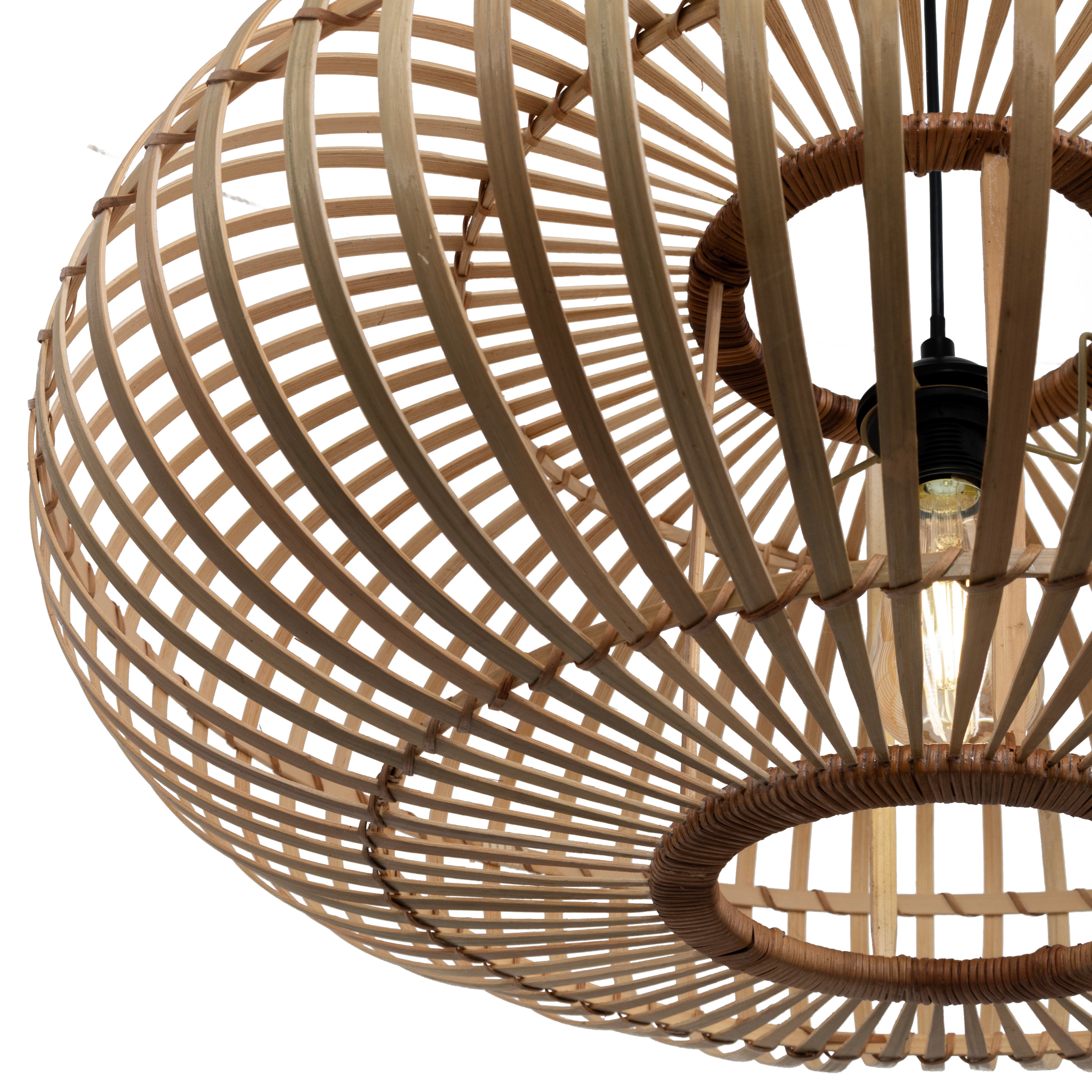 Abat-jour pour suspension - lou - bambou - naturel - cezare - ø68cm