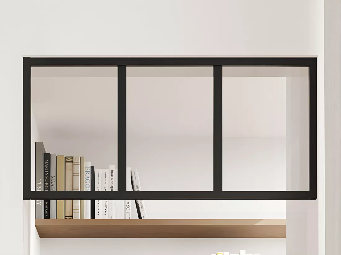 Imposte atelier en aluminium thermolaqué - L83 x H40 cm - Noir - BAYVIEW