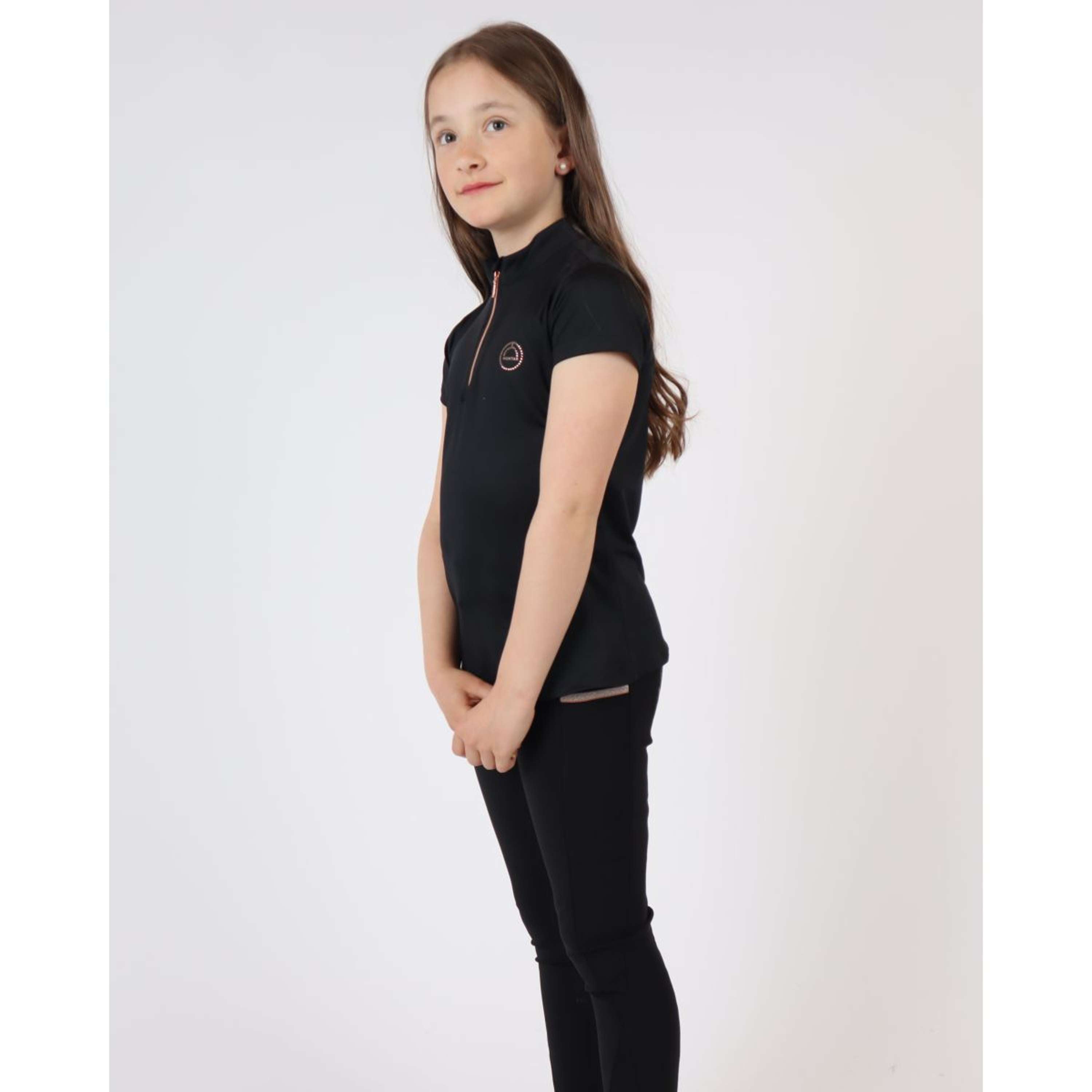 Montar Poloshirt Everly Rosegold Junior Zwart