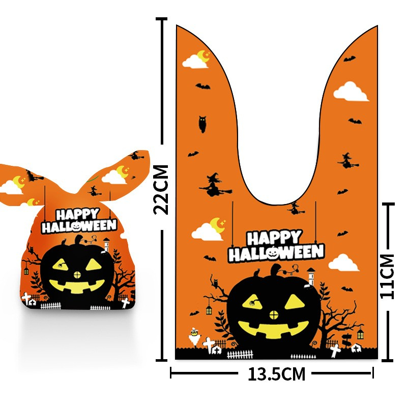 (50er Set) 22x13.5cm Halloween Süssigkeiten Tüte Candy Gift Bag Grusel Tasche - Happy Halloween