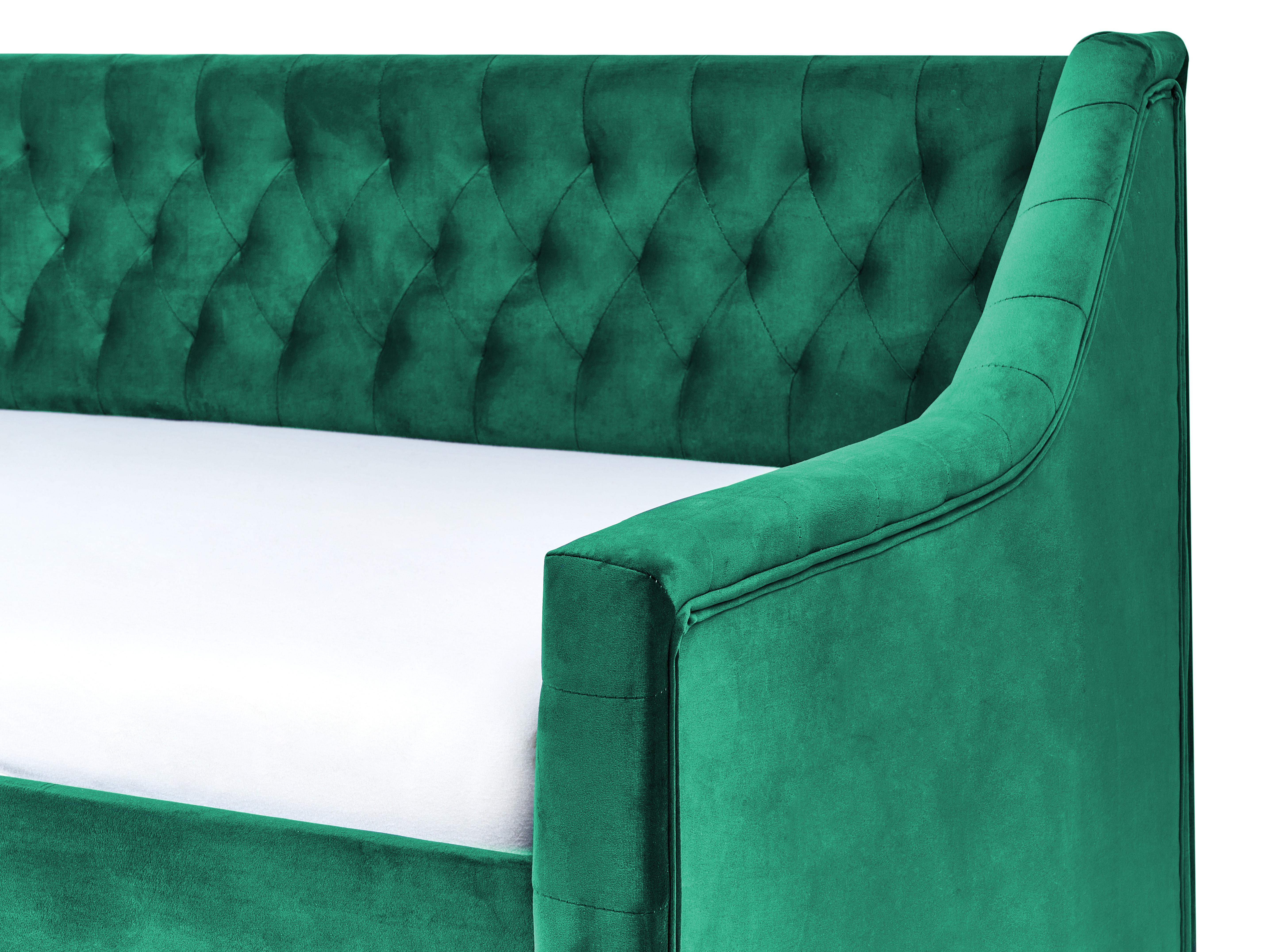 Onderschuifbed Fluweel MONTARGIS 90 x 200 cm Smaragdgroen