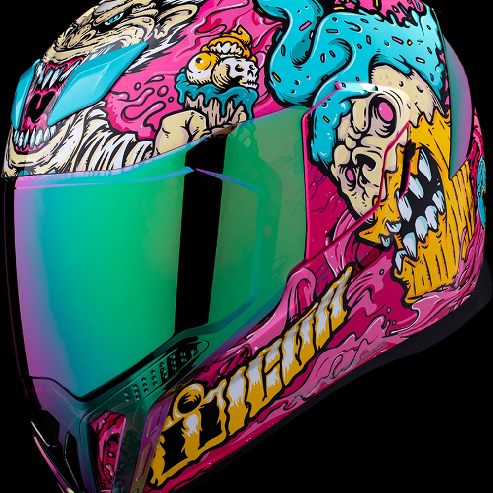 Icon - Casque Airflite MIPS® Snack Attack™ Rose / Beige / Bleu