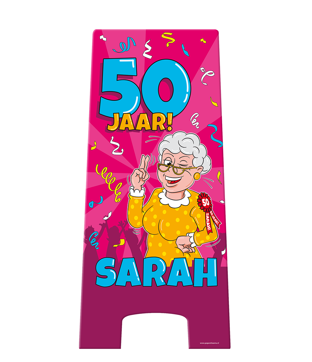 Warning Sign Sarah Cartoon 58cm