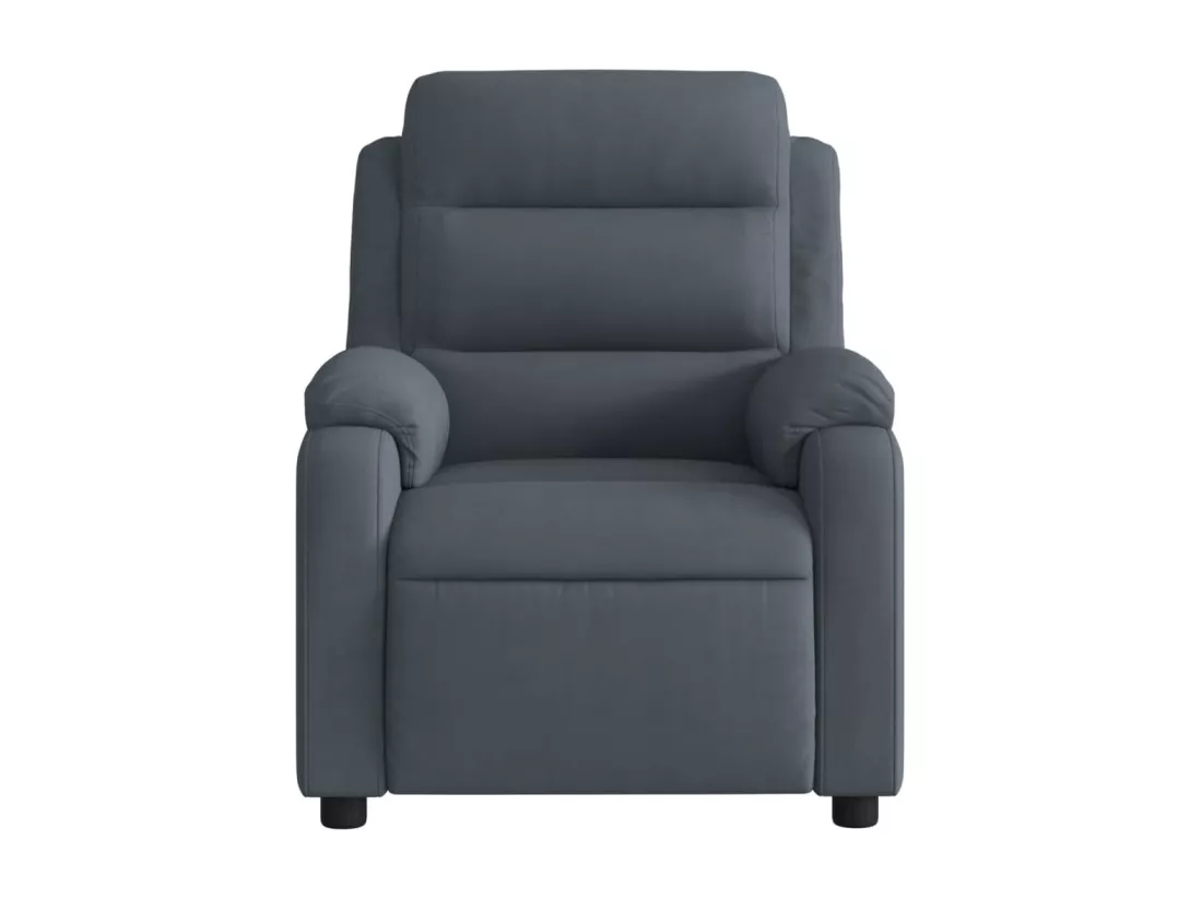 Fauteuil inclinable massant électrique gris foncé velours