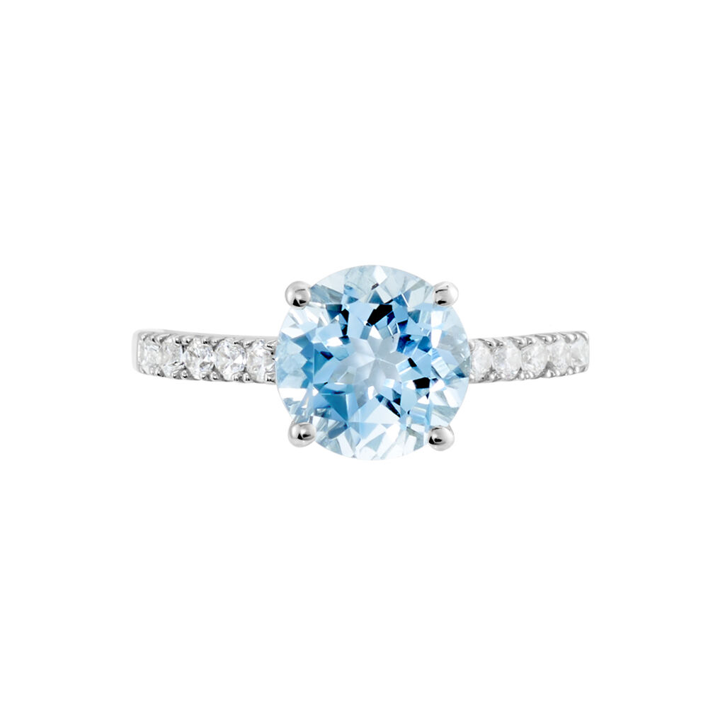 Bague Or Blanc Terese Topaze Oxydes De Zirconium