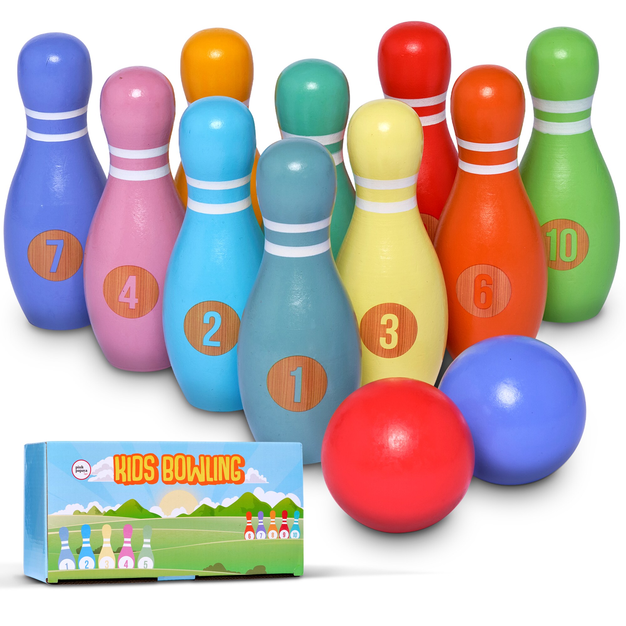 Pink Papaya Kegelspiel für Kinder Kids Bowling Classic