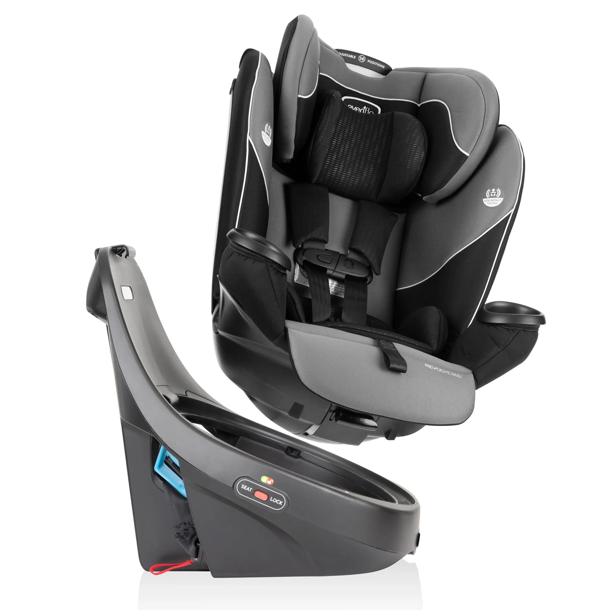 Evenflo Siège d’Auto tout-en-un rotatif Revolve360 - Amherst Gris