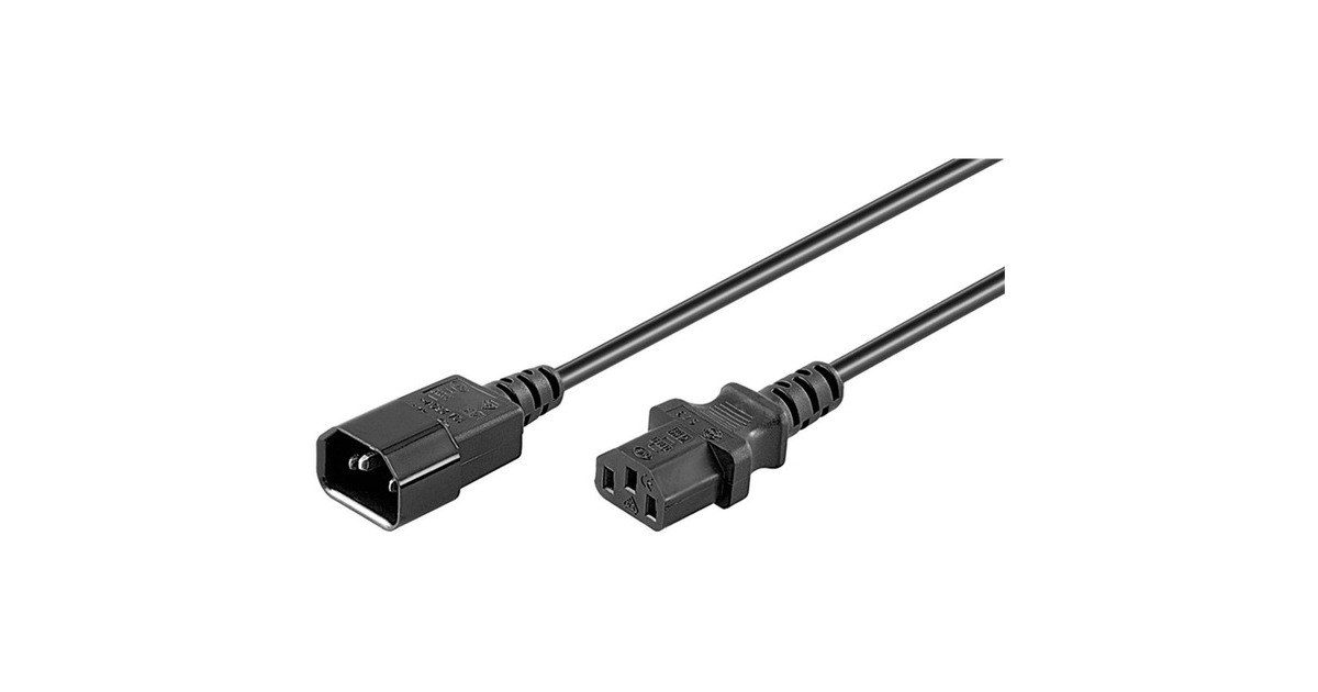 goobayC14 > C13 voedingskabel verlengkabel  (Zwart, 5 meter)
