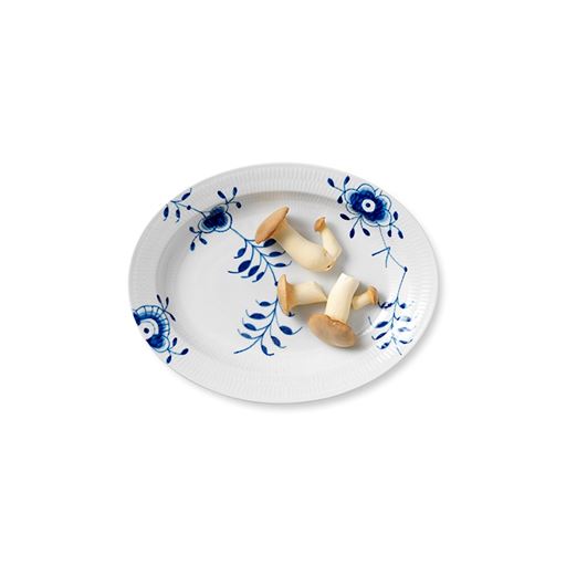 Royal Copenhagen Blå Mega Riflet Serveringsfad, 30x36,5 cm