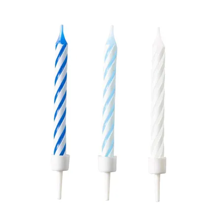amscan Geburtstagskerzen Sky Blue 10er, 6,3 cm