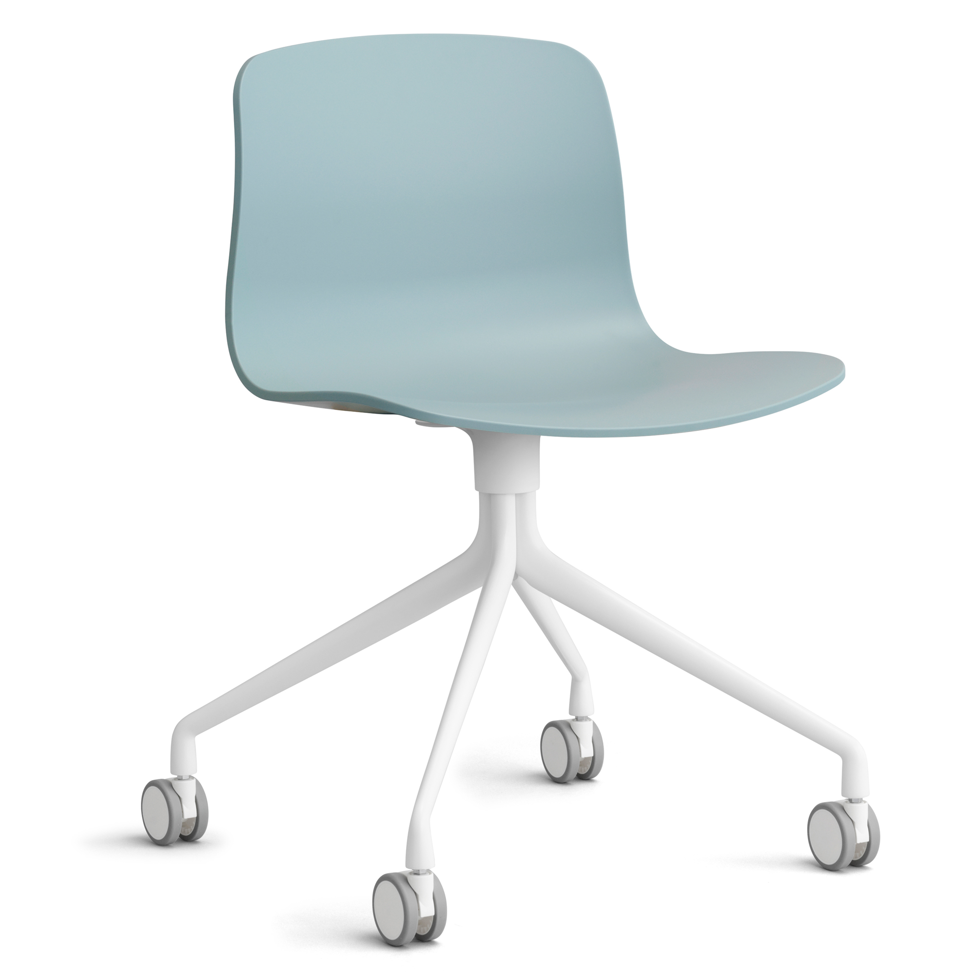 Bureaustoel AAC14 wit onderstel dusty blue