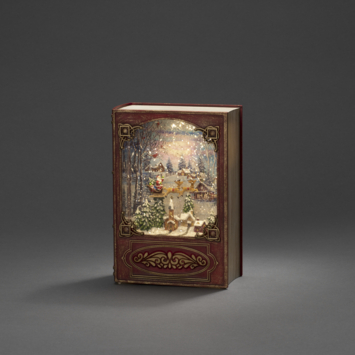 LED boek met kerstman 19,3x13,5cm