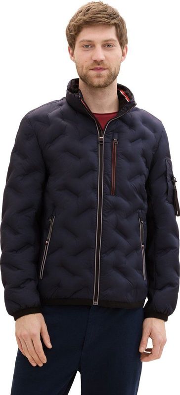 Tom Tailor - Hybride Jas - Kleur: Sky Captain Blue - Materiaal: Diversen - Met Afneembare Capuchon