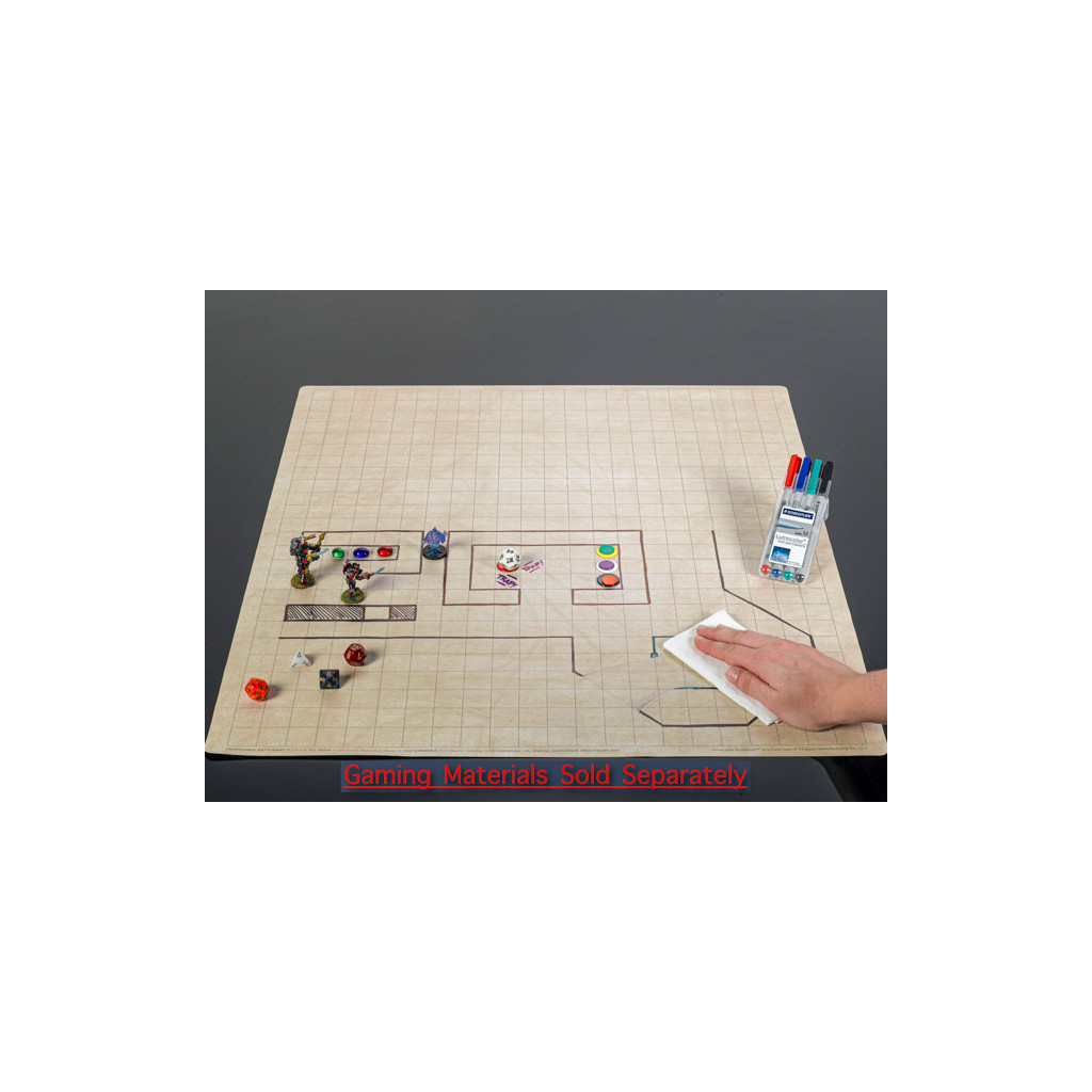 Battlemat Reversible (Carrés - Hexagones) - 60 cm x 66 cm