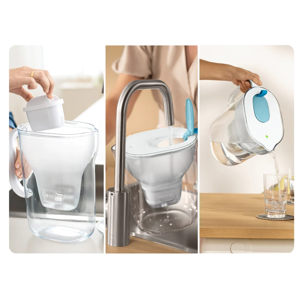 Carafe filtrante bleu 2,4L dont 1,4L d'eau filtrée avec une 1 cartouch