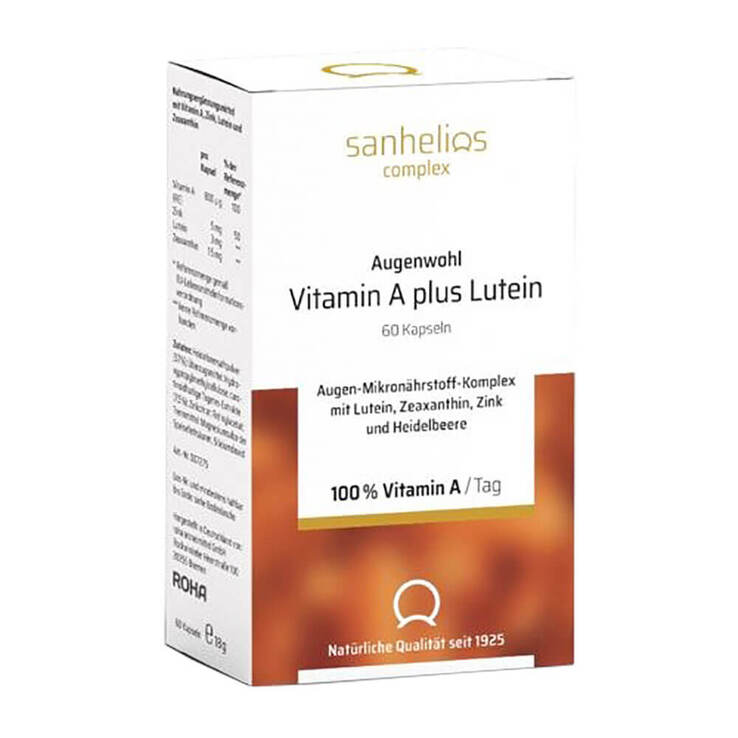 Sanhelios Augenwohl Vitamin A plus Lutein Kapseln, 60 St