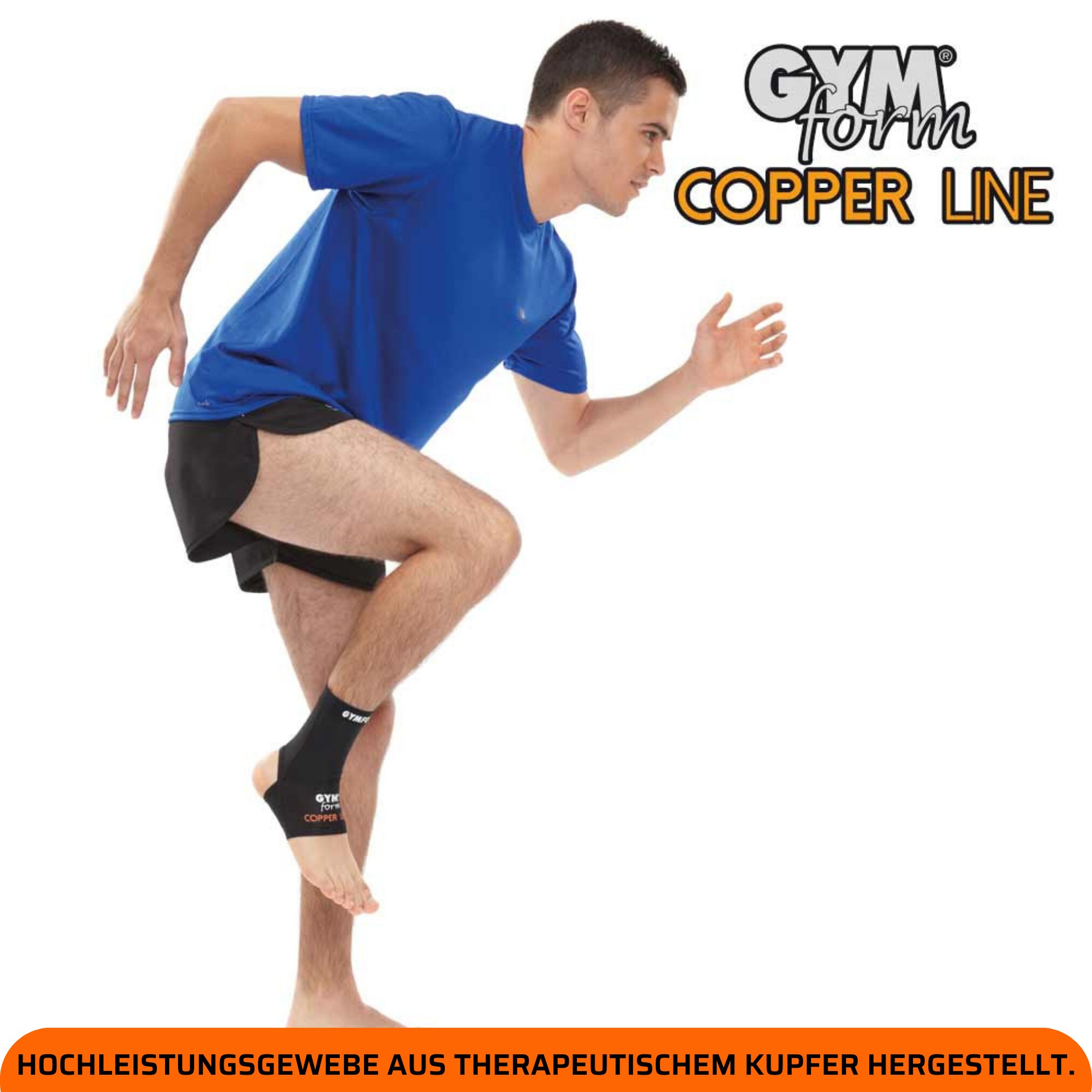 Gymform® Bandage Kompression - Fußbandage Sprunggelenk Copper Line Fußgelenk