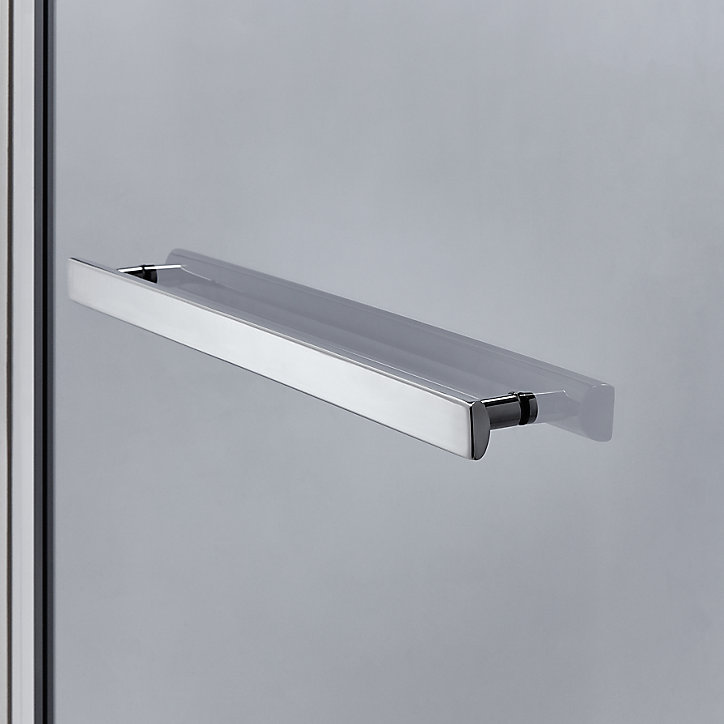Pare-baignoire 1 volet verre gris fumé anticalcaire GoodHome Nubia H. 150 x l. 95 cm