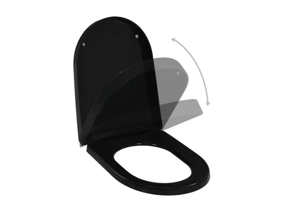 Abattant WC à fermeture noire 46 x 36.5 x 36.5 cm 02_0002914