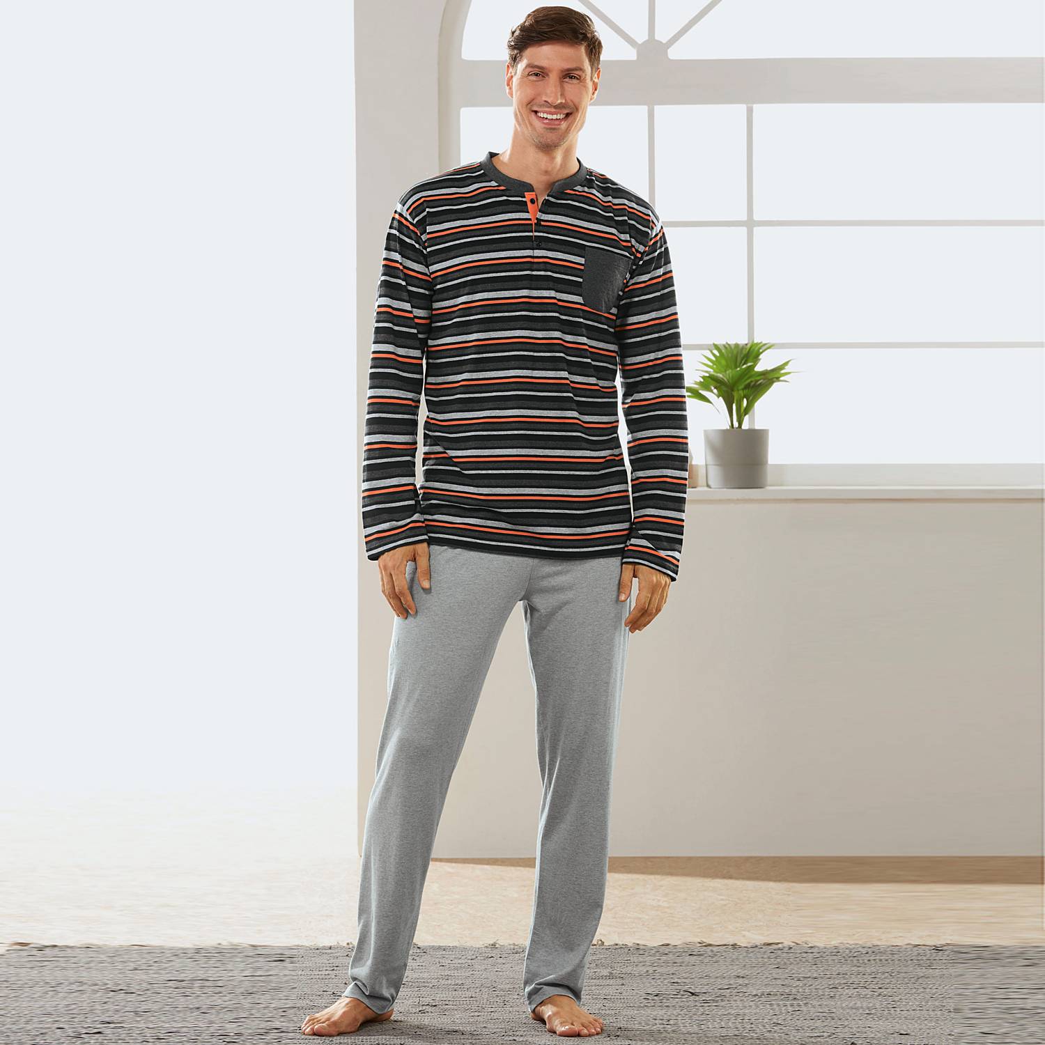 Erwin Müller Single-Jersey Herren-Schlafanzug