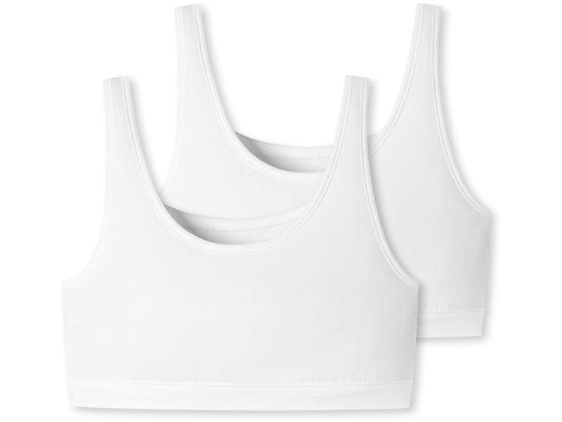 SCHIESSER Bustier Damen 2-er Pack, Weiss, XXL Weisse Bustiers für Damen