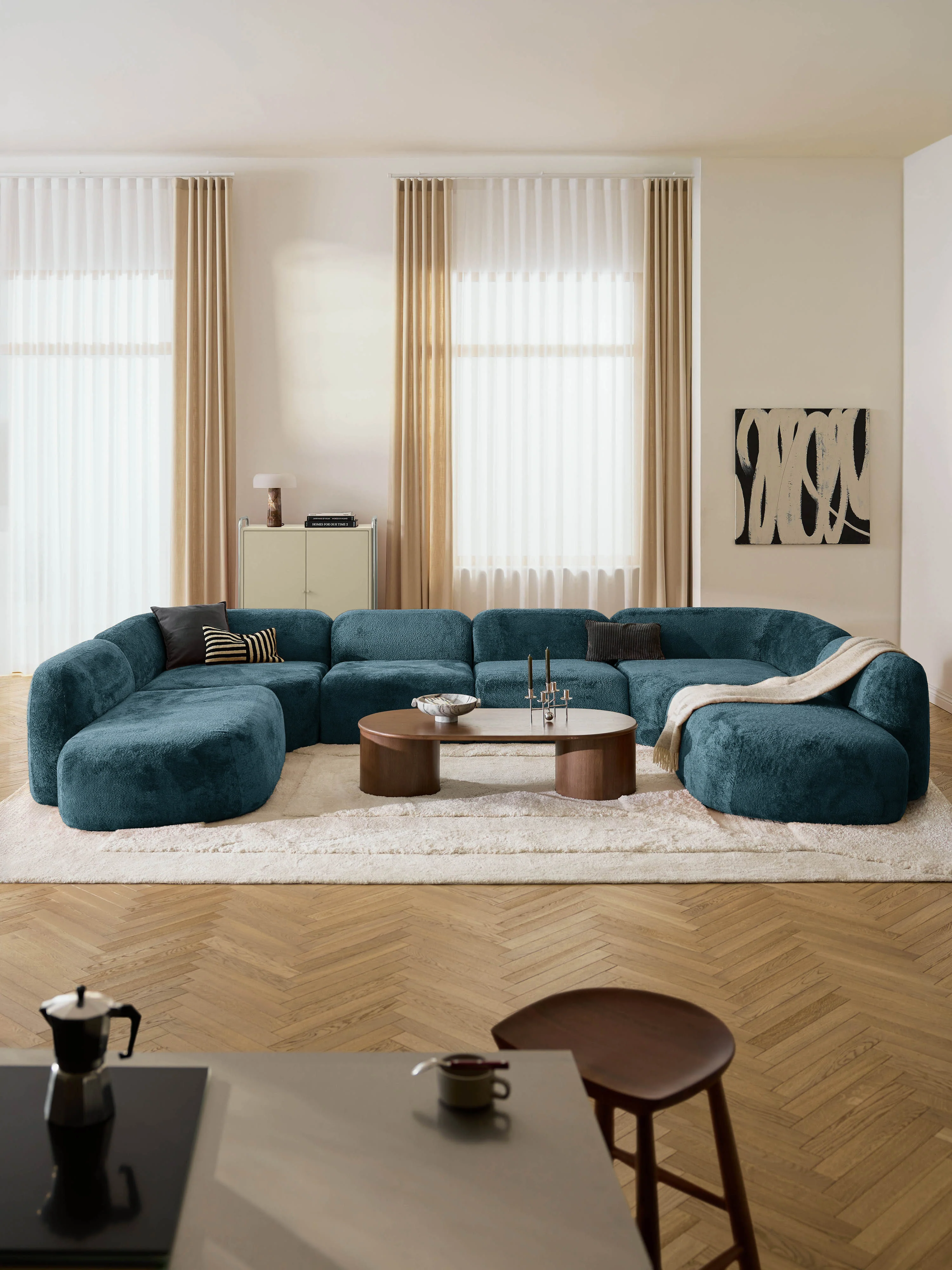 XL modulaire teddy bouclé bank Wolke