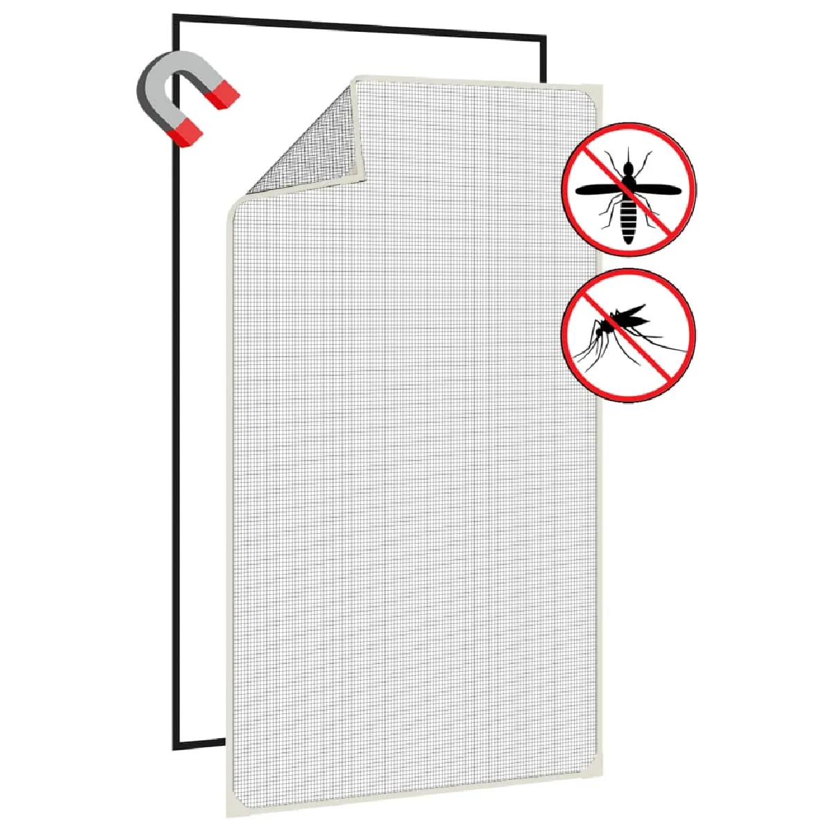 vidaXL Moustiquaire magnétique pour fenêtres - 80x140 cm