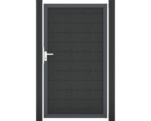 Enkele poort GroJa Flex DIN universeel voorgemonteerd zonder palen frame antraciet 100 x 180 cm antraciet