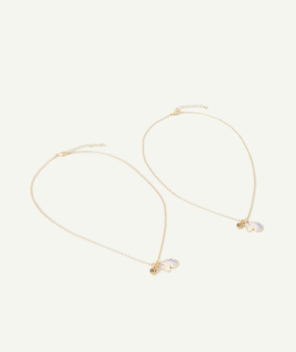 LOT DE 2 COLLIERS LICORNES POUR MEILLEURES AMIES