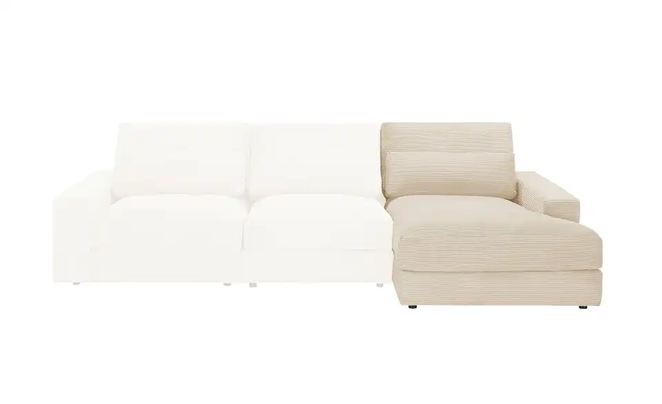 Element Branna Beige Cordstoff Ottomane rechts