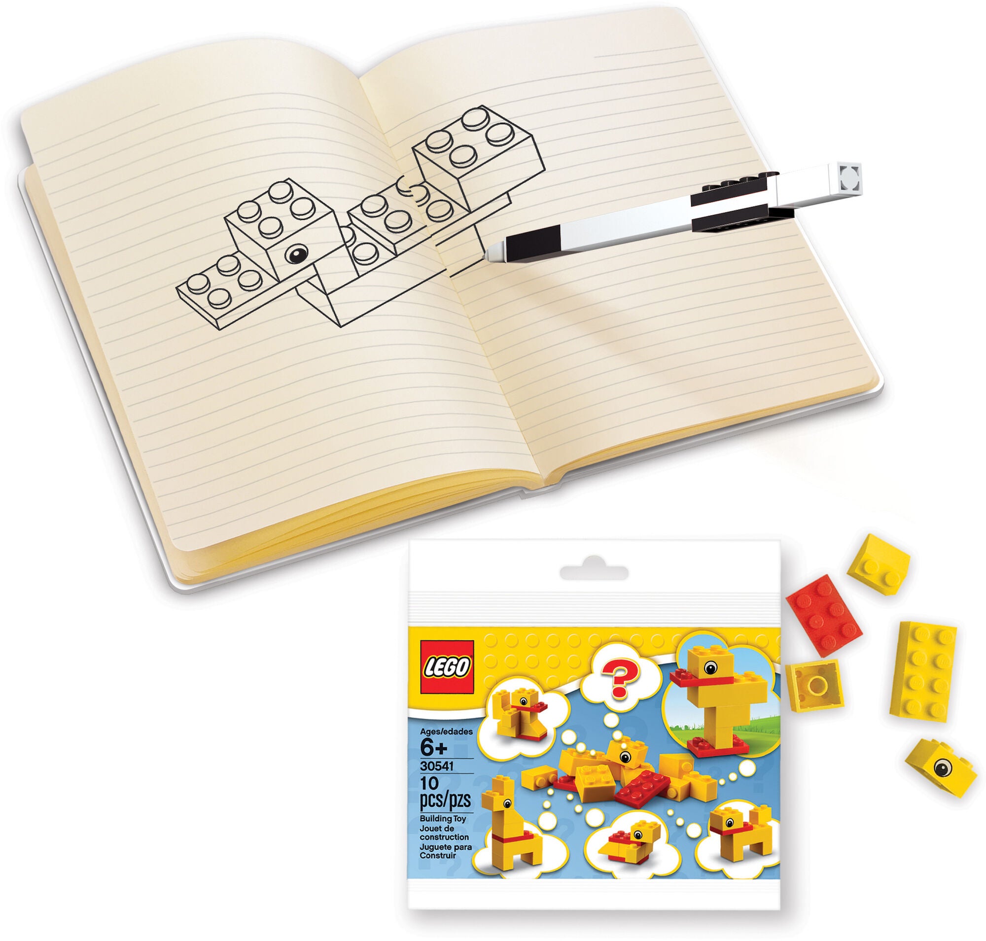 LEGO Duck Build Notisbok med Gel-penn