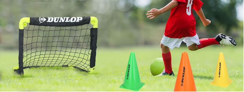 Dunlop - Voetbaldoelen - Set van 2 - Opvouwbaar - Kunststof - Zwart/Geel