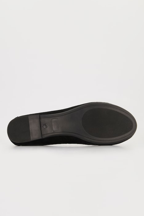 Leder-Ballerinas, Veloursleder, elastischer Einstieg, Weite H