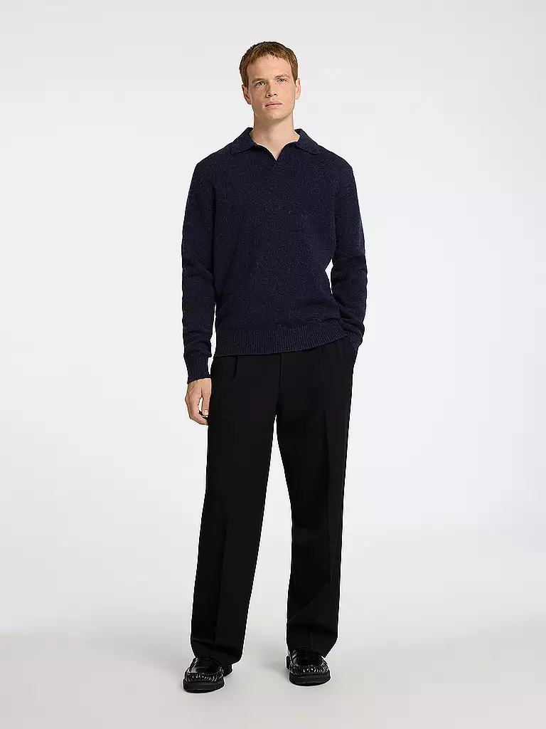 SELECTED Polo-Pullover SLHRAI blau