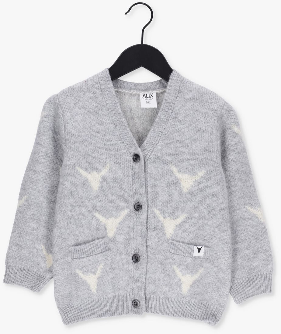 ALIX MINI grijze alix mini vest teens knitted bull cardigan