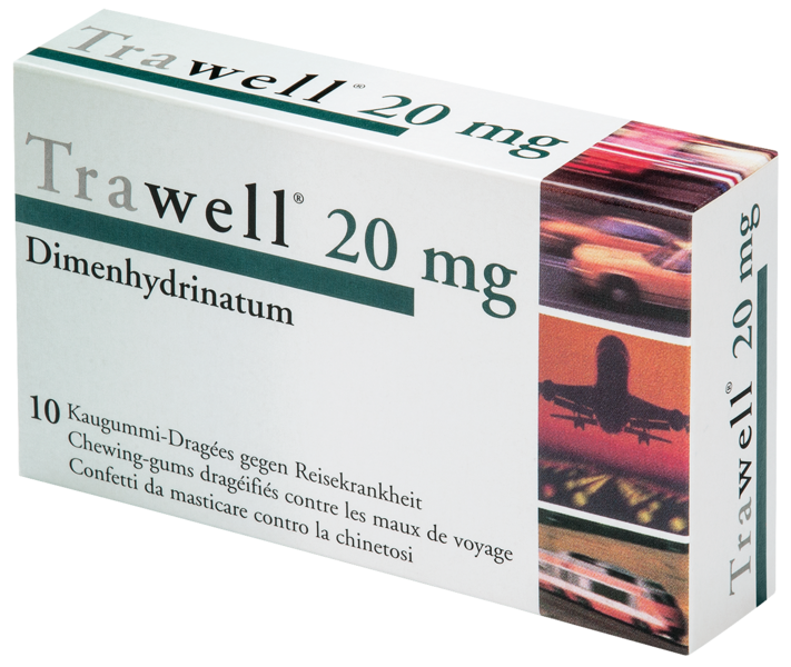 TRAWELL Kaugummi Dragées Drag 20 mg Blist 10 Stk