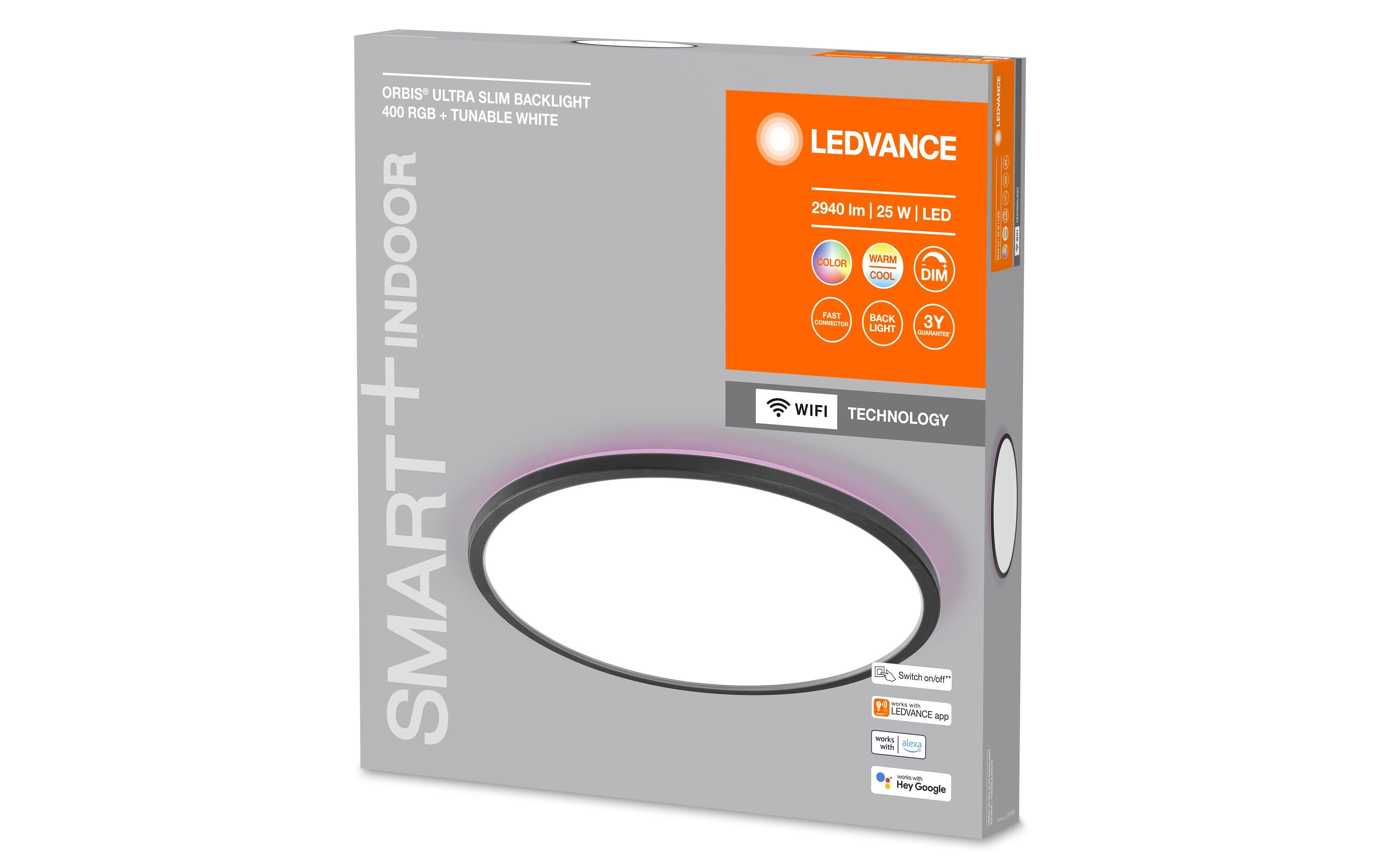 Deckenleuchte Smart+ Orbit Ultra Slim, Ø 40 cm, SchwarzSmarte Deckenleuchte