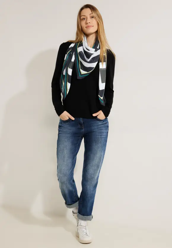 Modal Tuch mit Print - Black