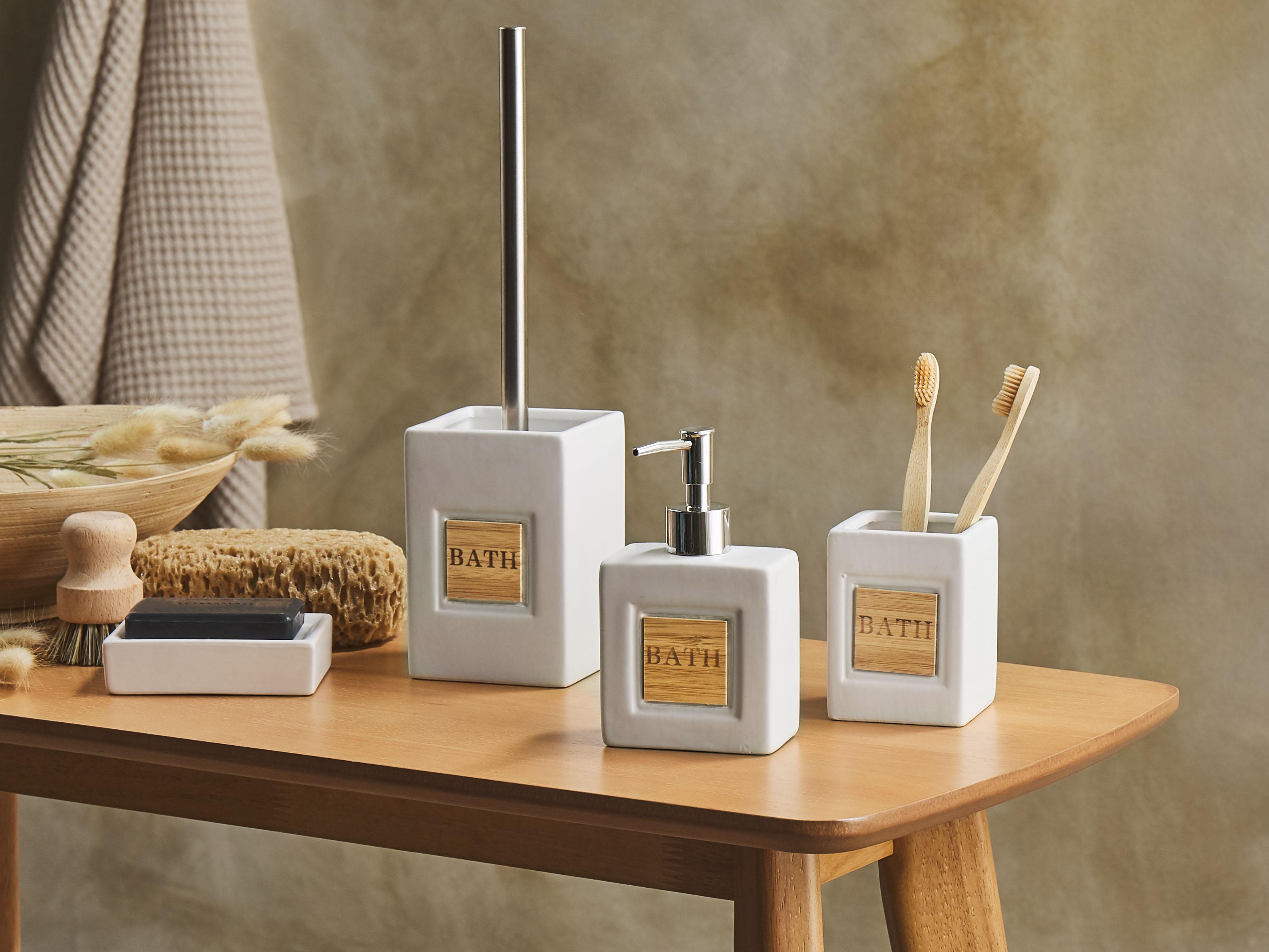 4-delige badkameraccessoireset KOUROU Keramiek Beige