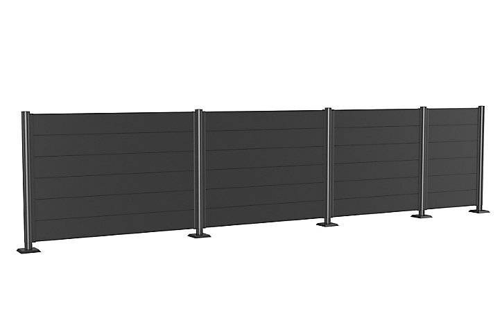 Panneau acier droit Biohort 150 x h.135 cm gris