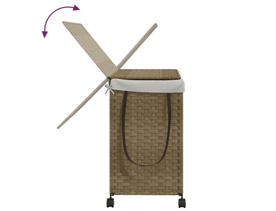 VIDAXL - Panier à linge avec roulettes 60x35x60,5 cm résine tressée
