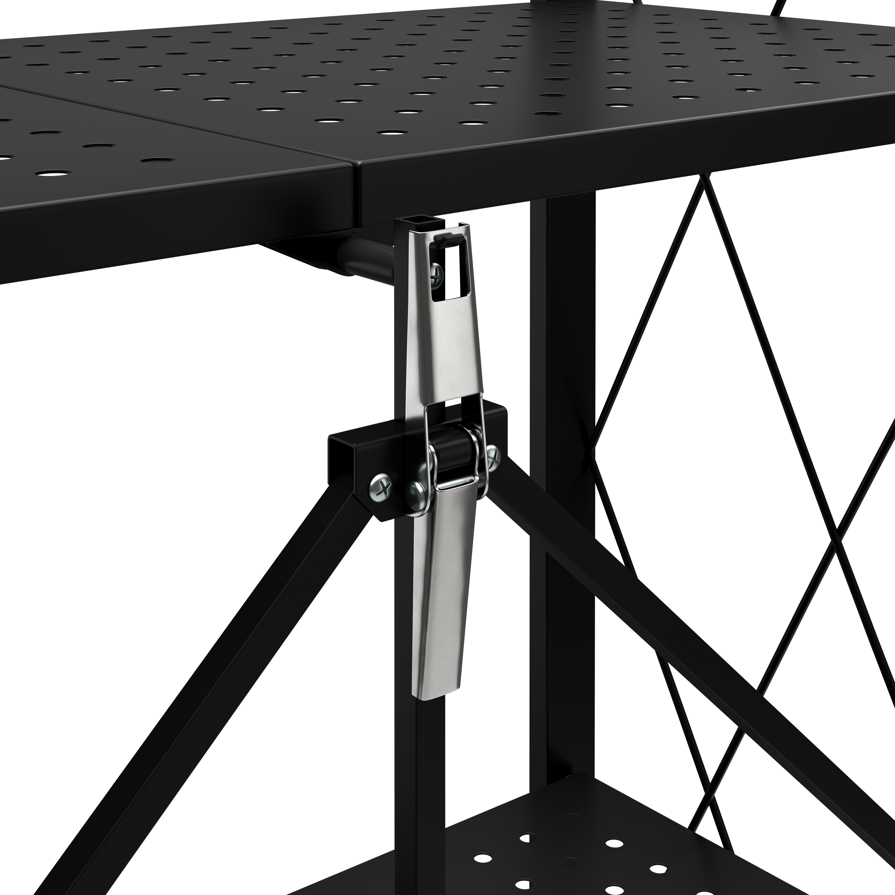 Regal Metall klappbar auf Rollen 71 x 126 cm schwarz