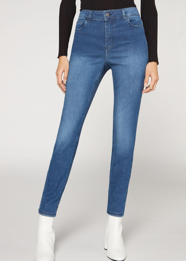 Calça jeans super skinny de cintura alta Super Flex Denim