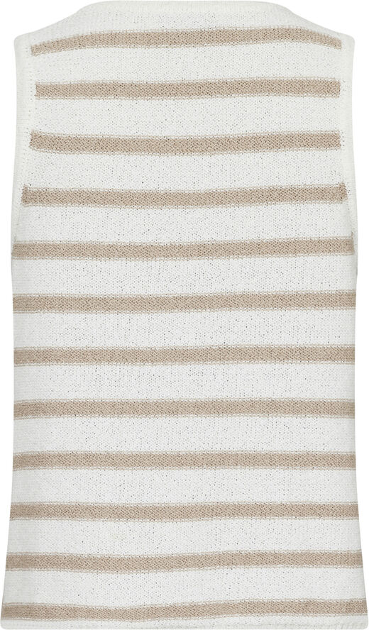Neo Noir Chira Boucle Knit Stripe Top Sand