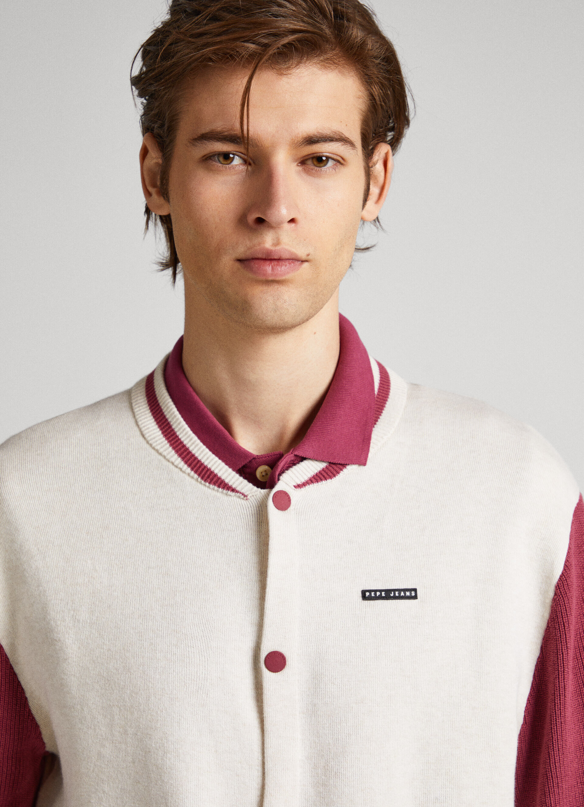 Jaqueta bomber de malha plana - branco marfim