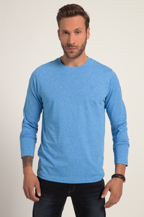 Langarmshirt, Rundhals, hochwertige Melange Jersey