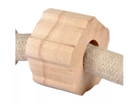 Jouet en corde et bois pour chien - Beige - L 30 cm
